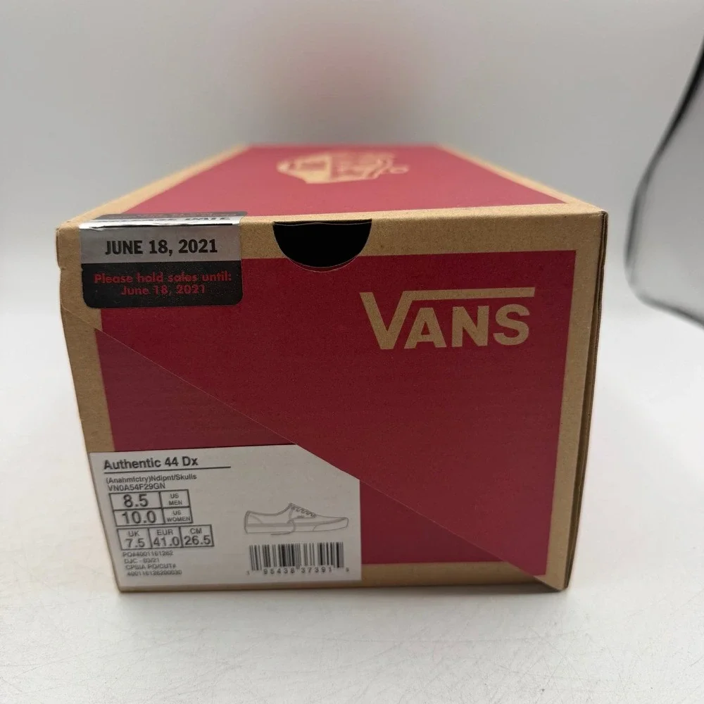 VANS Anaheim Factory Authentic 44 DX Needlepoint Skulls Shoes Mens 8.5 Womens 10